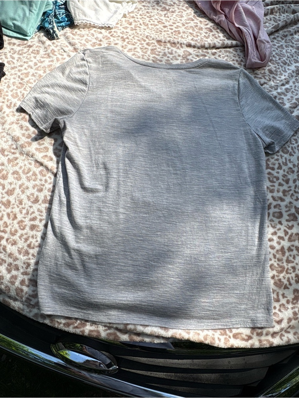 Women’s Merino Protect Size Large V Neck 100% Wool Tee Bundle of 2 Pink & Gray - Picture 5 of 8